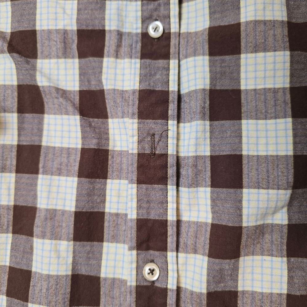 Paul Frank Men’s Long Sleeve Dress Shirt XLarge XL Plaid Brown White Y2K - Picture 2 of 6